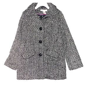 Girls 6/7 black and white tweed pea coat